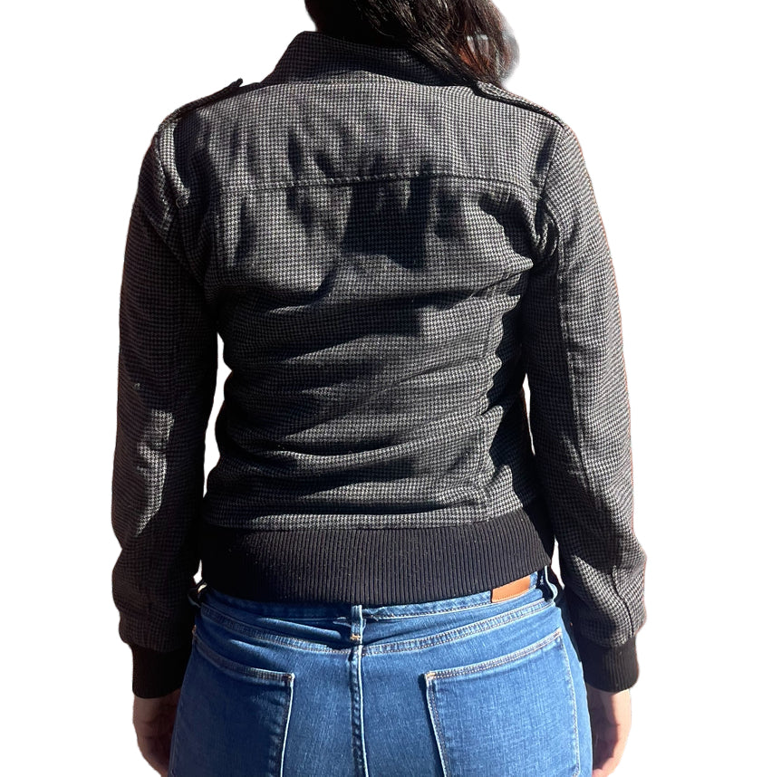 Y2K grey houndstooth jacket