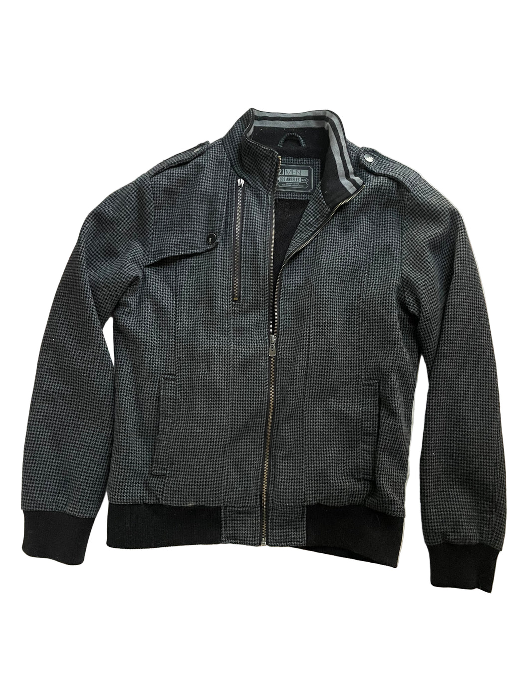 Y2K grey houndstooth jacket