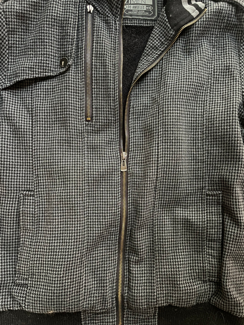 Y2K grey houndstooth jacket