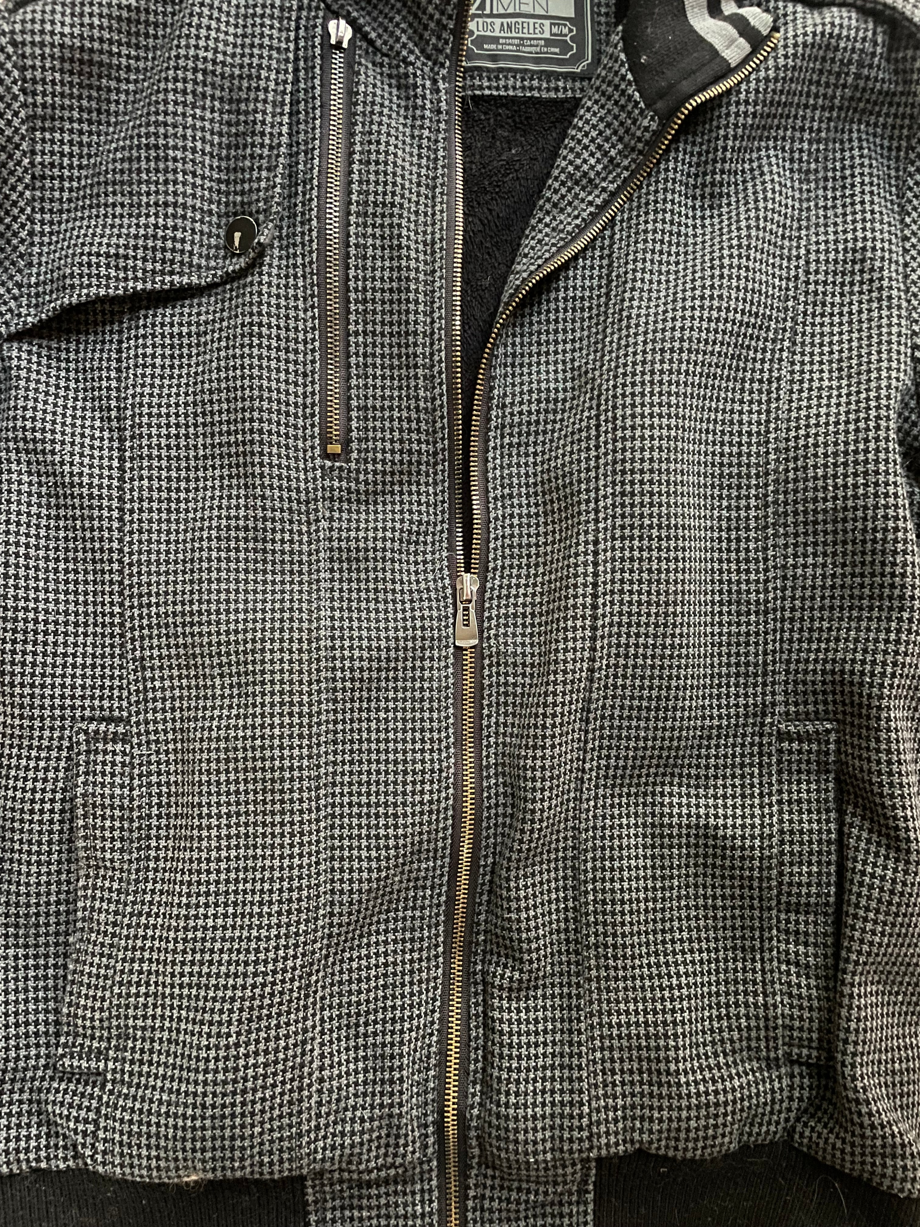 Y2K grey houndstooth jacket